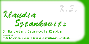 klaudia sztankovits business card